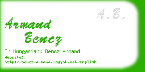 armand bencz business card